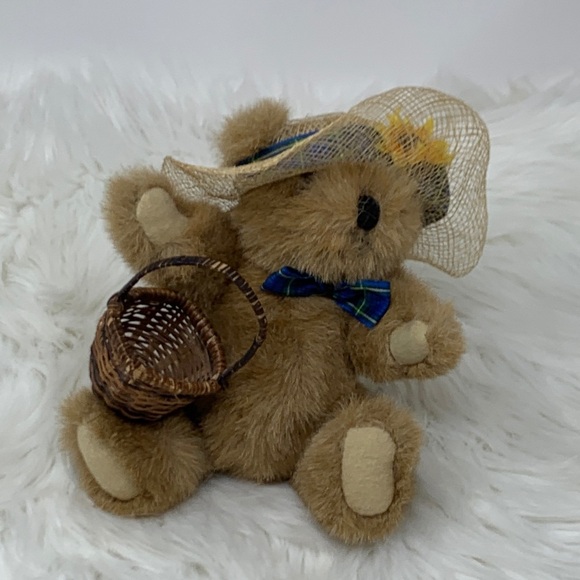 Collectible Bear With Bow Tie, Basket, & Hat - Picture 9 of 12